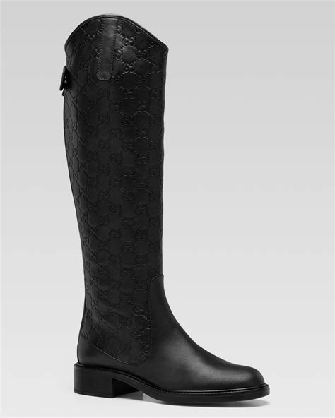 gucci black tall boots|Gucci flat boots sale.